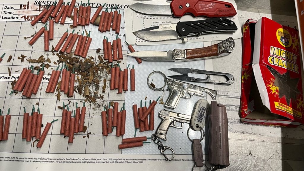 Fireworks, knives and replica firearms found in carry-on baggage at LAX – NBC Los Angeles
