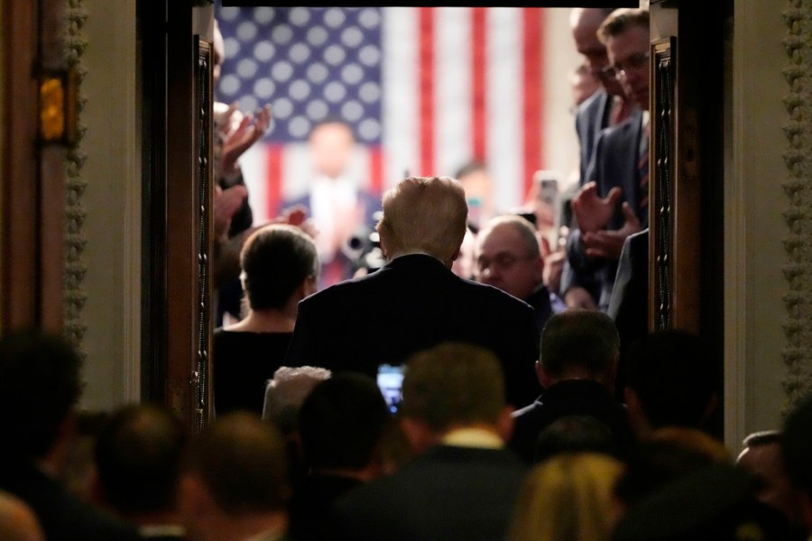 Brave Trump praises his “quick action” in his speech to Congress