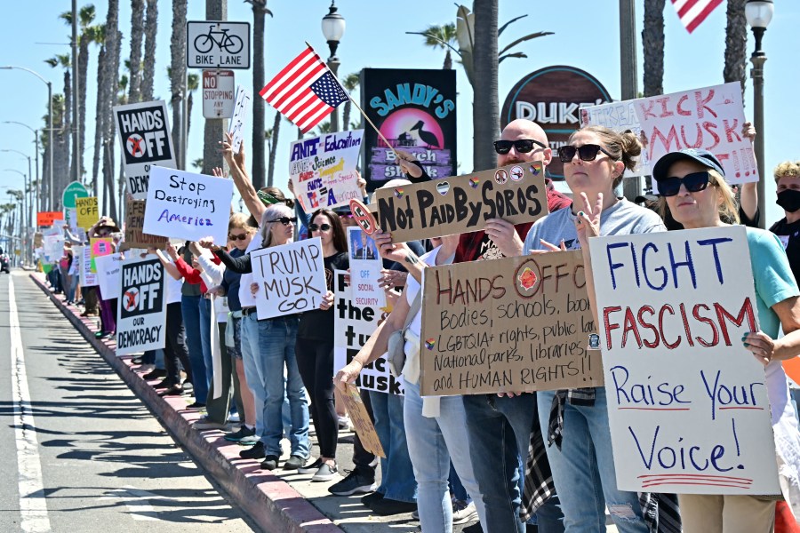 Protesters are “Handoff!” rallies across Southern California, US