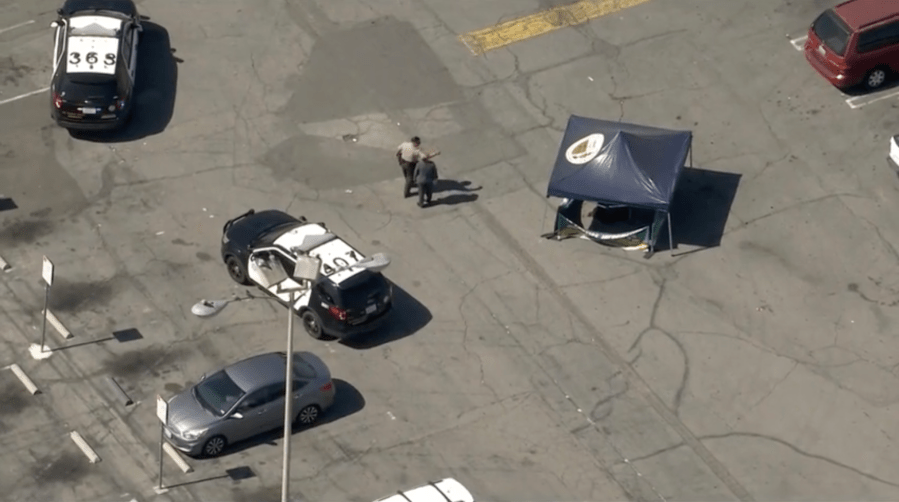 He was arrested for shoplifting after killing a man who tried to stop him in LA.